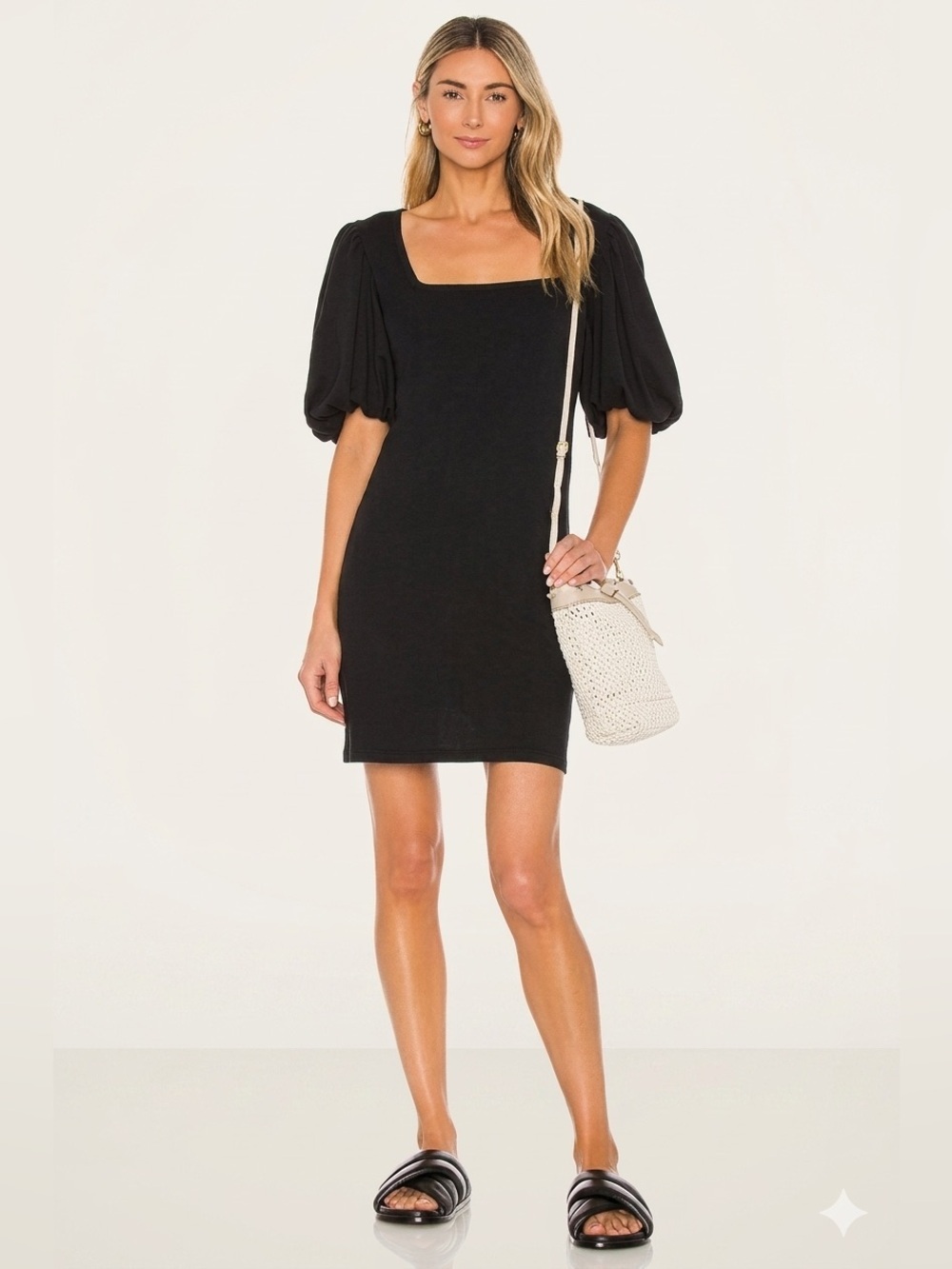 FRAME Nina Organic Cotton Puff Mini Dress Size M